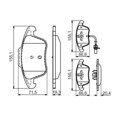 Klocki hamulcowe przód bosch AUDI A4 B8 314 mm