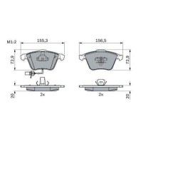 Klocki hamulcowe przód bosch AUDI A4 B7 320 mm