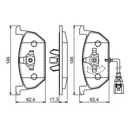 Klocki przód bosch AUDI A3 III 3 8V1 8VA 276 mm