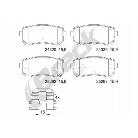 Klocki hamulcowe tył BRECK HYUNDAI ix20