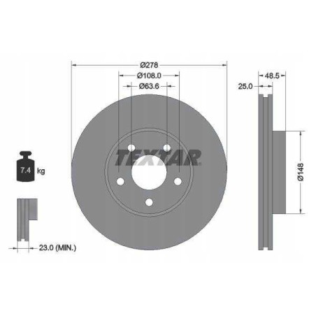 Klocki + tarcze przód textar VOLVO C30 278mm