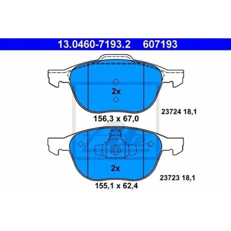 Klocki + tarcze przód ate FORD C-MAX II 2 278mm