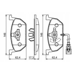 Klocki hamulcowe przód bosch VW GOLF VII 7 276 mm