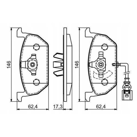 Klocki hamulcowe przód bosch VW GOLF VII 7 276 mm