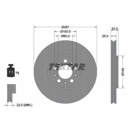 Klocki tarcze przód textar VW POLO V 5 6R 288 mm