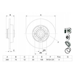 Klocki + tarcze tył CITROEN BERLINGO II 2 268 mm