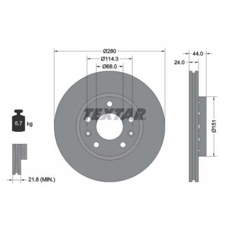 Klocki + tarcze przód textar RENAULT FLUENCE 280mm