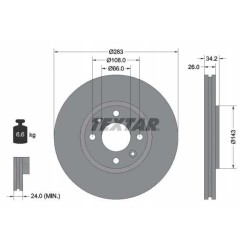 Klocki +tarcze przód TEXTAR CITROEN C3 III 3 283mm