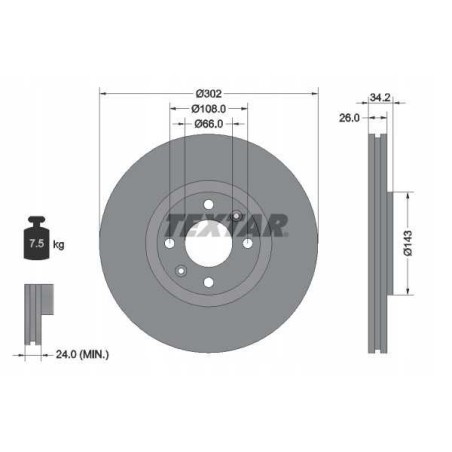 Klocki tarcze przód textar CITROEN C4 II 2 302mm