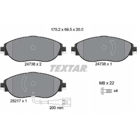 Klocki hamulcowe przód textar SEAT LEON IV 4 KL