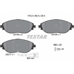 Klocki + tarcze przód textar SEAT TARRACO 314 mm