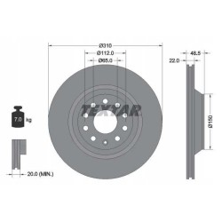 Klocki + tarcze tył AUDI A3 III 3 8V1 8VA 310 mm