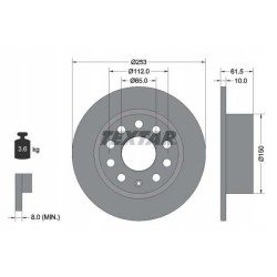 Klocki + tarcze tył textar SKODA OCTAVIA III 3 253