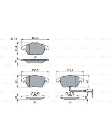 Klocki tarcze przód bosch SEAT TOLEDO IV 4 288 mm