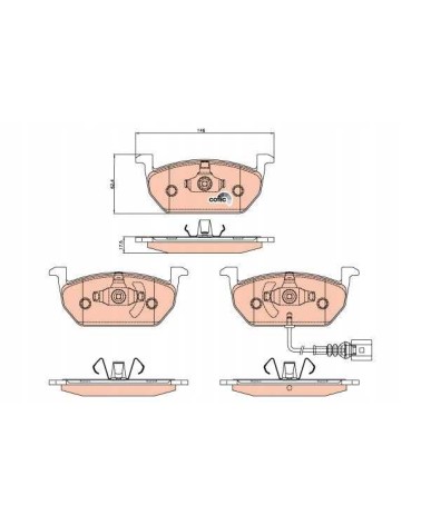 Klocki przód TRW AUDI A3 III 3 8V1 8VA 276 mm