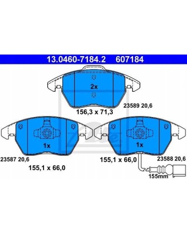 Klocki tarcze przód ATE SEAT TOLEDO IV 4 288 mm