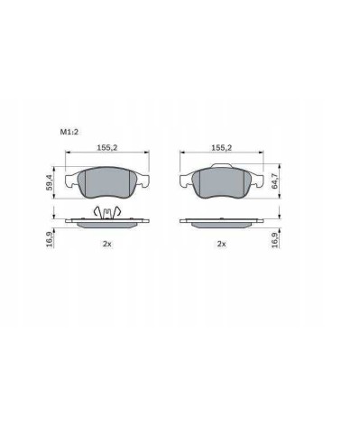 Klocki hamulcowe przód bosch RENAULT SCENIC III 3