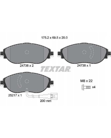 Klocki + tarcze przód textar VW PASSAT B8 340mm