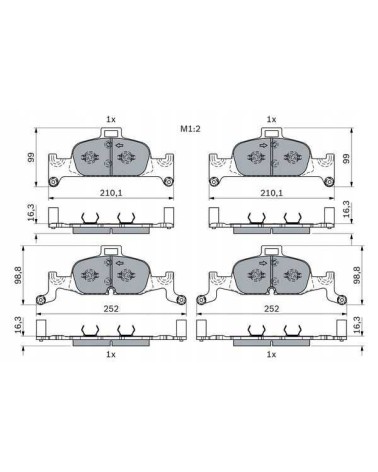 Klocki hamulcowe przód Bosch AUDI A4 B9